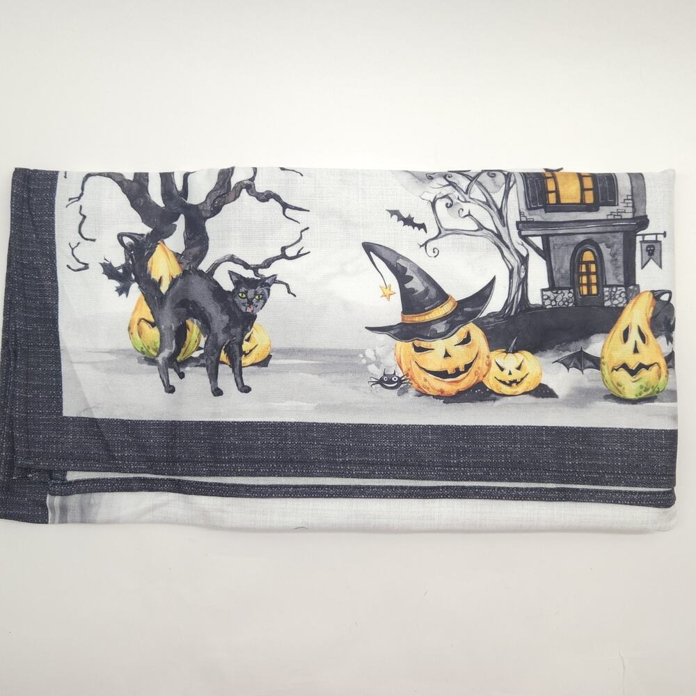 Christian Lacroix Halloween Tablecloth Oblong Skeleton Gothic Pumpkin 60x84 - Picture 3 of 9